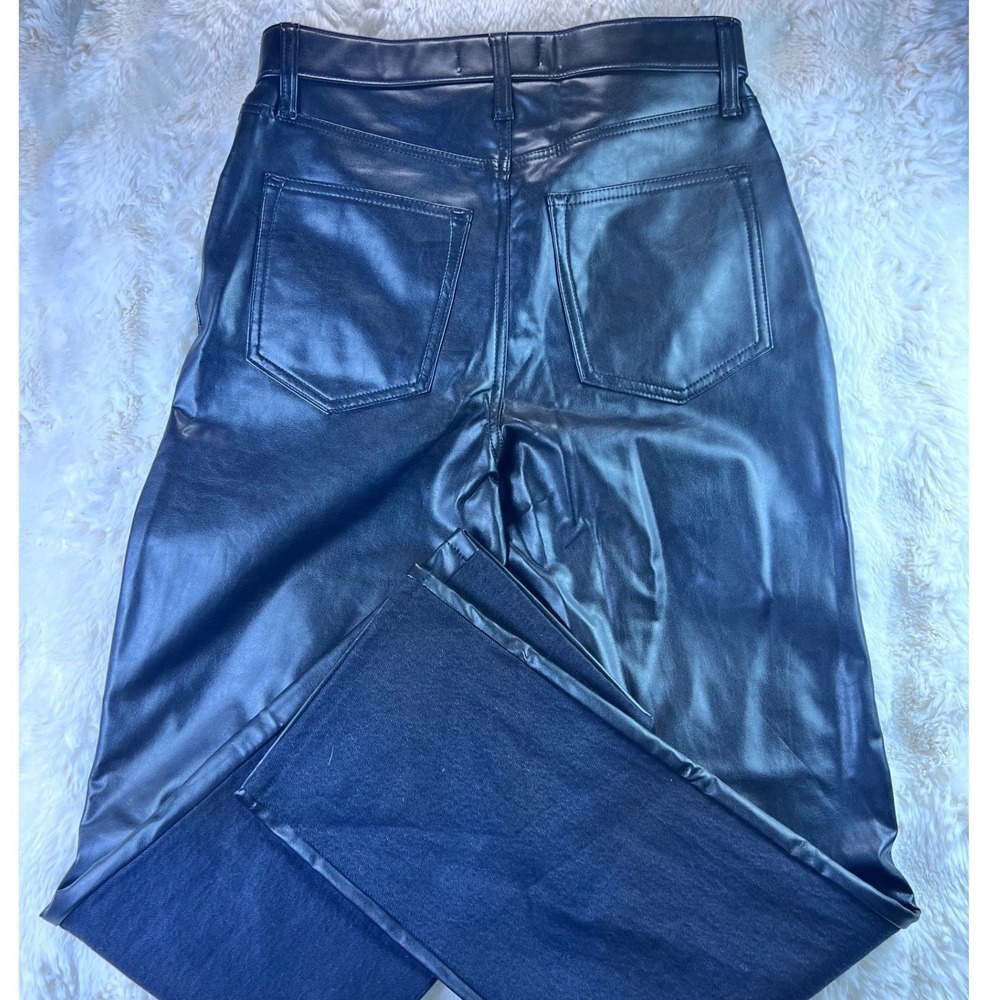 Abercrombie & Fitch 90s Straight Ultra High Vegan Leather Denim Jeans 28/6R A17